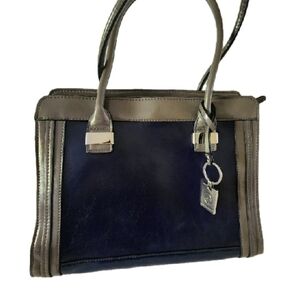 Giani Bernini Leather Tote Blue/Grey